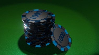 Kumar masasında poker fişleri. Kumarhane kavramı.
