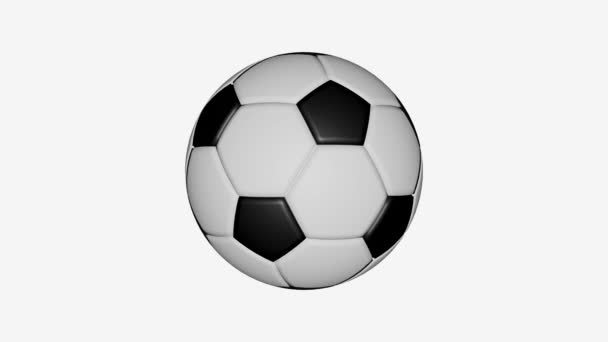 Ротация Футбольного Мяча Белом Фоне Концепция — стоковое видео