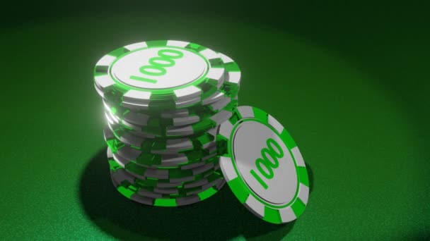 Fichas Póquer Mesa Juego Concepto Casino — Vídeos de Stock