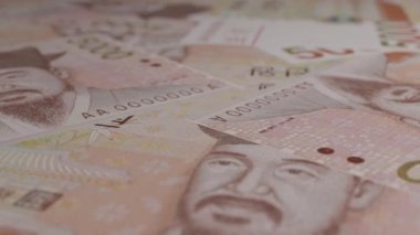 5000 South Korean won money composition. Financial background. Many banknotes and wads of money. Business or economy concept. Cash.