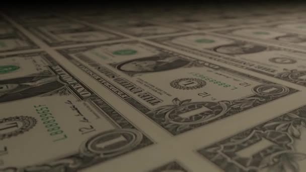 Χαρτονομίσματα Του Δολαρίου Στο Μηχάνημα Εκτύπωσης Χρημάτων Βίντεο Από Την — Αρχείο Βίντεο