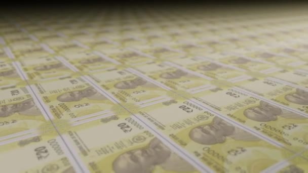 Indian Rupees Bills Money Printing Machine Video Printing Cash Banknotes — 图库视频影像