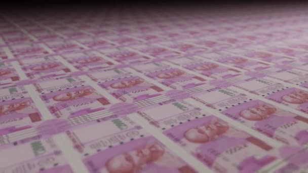 2000 Ινδικές Ρουπίες Μηχάνημα Εκτύπωσης Χρημάτων Βίντεο Από Την Εκτύπωση — Αρχείο Βίντεο
