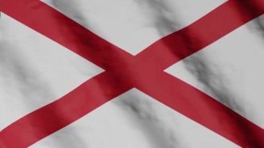 Alabama flag. AL flag fluttering in the wind. USA. National flag.
