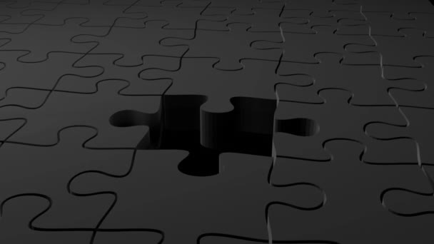 Connection Concept Puzzles Match Golden Puzzle — Stockvideo