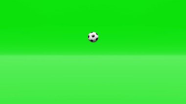 Soccer ball flying to camera on chromakey background. Football.