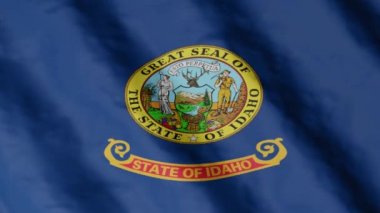 Idaho flag. ID flag fluttering in the wind. USA. National flag.