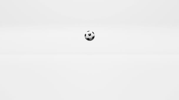 Soccer Ball Flying Camera White Background Football — Video