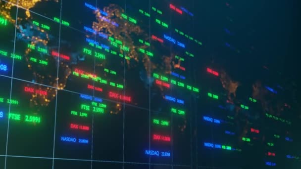 World Economy Business International Trade Concept World Financial Capitals Stock — Stockvideo