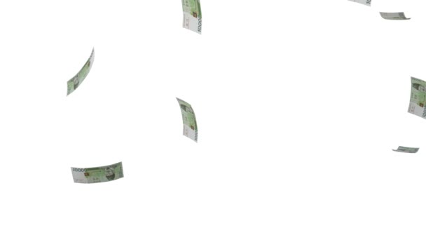 10000 Южнокорейцев Выиграли Денежный Состав Финансовый Фон Много Банкнот Пачек — стоковое видео