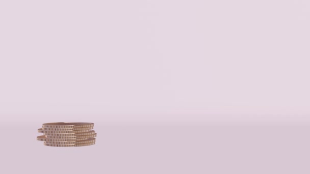 Savings Concept Stacks Cartoon Stylized Coins Business — Videoclip de stoc