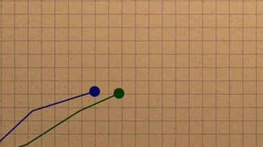 Stock price chart on the notebook page. Growth and decline dynamics. Creative financial concept. Investment background.