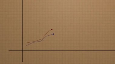Stock price chart on the notebook page. Growth and decline dynamics. Creative financial concept. Investment background.