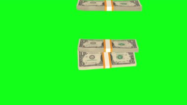 1 US dollar money composition. Financial background. Many banknotes and wads of money. Business or economy concept. Cash.