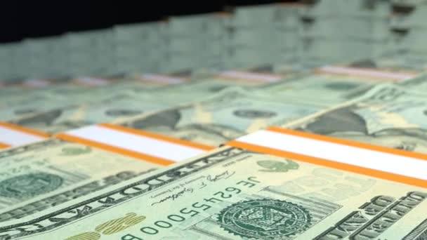 Доларів Сша Грошова Композиція Фінансове Походження Багато Банкнот Пучечок Грошей — стокове відео