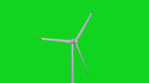Animated Windmill Isolated Chromakey Background Green Energy Ecology Green Screen — ストック動画