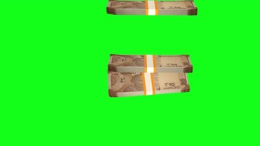 10 Indian rupees money composition. Financial background. Many banknotes and wads of money. Business or economy concept. Cash.