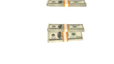 100 US dollar money composition. Financial background. Many banknotes and wads of money. Business or economy concept. Cash.
