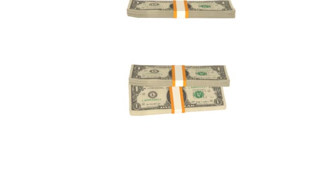 Долар Сша Композицію Фінансове Походження Багато Банкнот Пучечок Грошей Економіка — стокове відео
