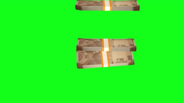 Indian Rupees Money Composition Financial Background Many Banknotes Wads Money — Vídeo de Stock