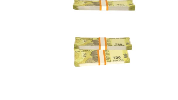 Ινδικές Ρουπίες Σύνθεση Χρημάτων Οικονομικό Υπόβαθρο Πολλά Χαρτονομίσματα Και Πολλά — Αρχείο Βίντεο