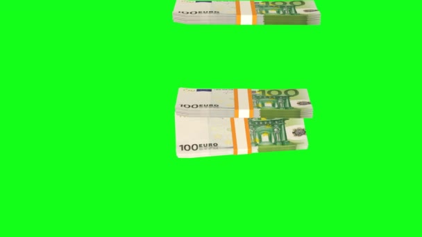 100 Euro Money Composition Financial Background Many Banknotes Wads Money — Video