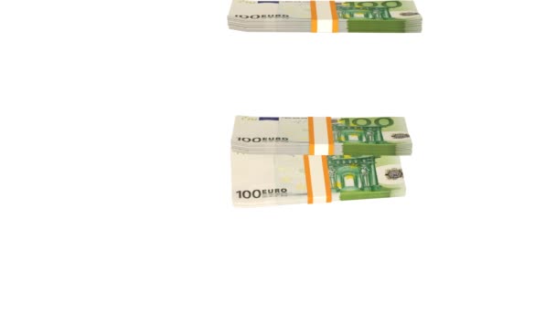 100 Euro Money Composition Financial Background Many Banknotes Wads Money — Vídeos de Stock