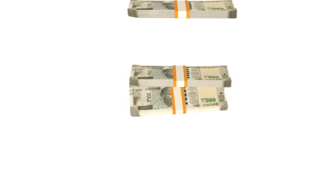 500 Індійських Рупій Грошовий Склад Фінансове Походження Багато Банкнот Пучечок — стокове відео