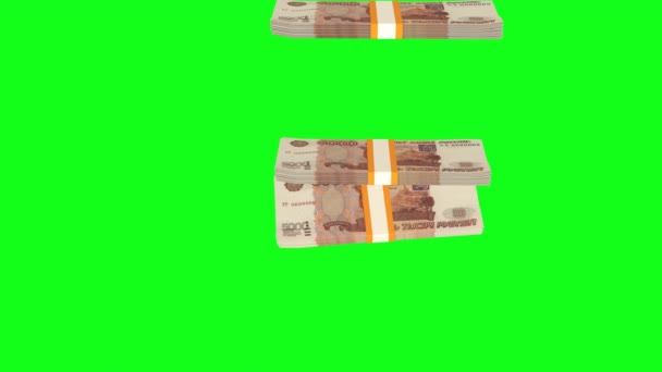 5000 Russian Rubles Money Composition Financial Background Many Banknotes Wads — Stockvideo