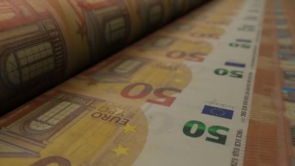 Euro Bills Money Printing Machine Video Printing Cash Banknotes — Wideo stockowe