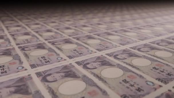 5000 Japanese Yen Bills Money Printing Machine Video Printing Cash — Stockvideo