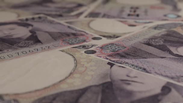 5000 Japanese Yen Money Composition Financial Background Many Banknotes Wads — Stock videók