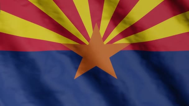 Arizona Flag Flag Fluttering Wind Usa National Flag — Vídeo de stock