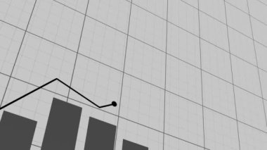 Stock price chart on the notebook page. Growth and decline dynamics. Creative financial concept. Investment background.