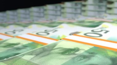 50 Israeli shekels money composition. Financial background. Many banknotes and wads of money. Business or economy concept. Cash.