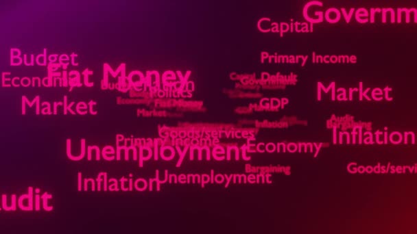 Economy Background Business Terms Money Politics Employment Gpd Intro — Video