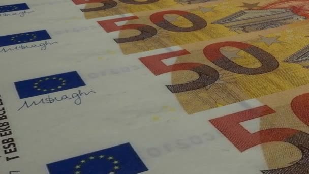 Euro Money Composition Financial Background Many Banknotes Wads Money Business — Vídeo de stock
