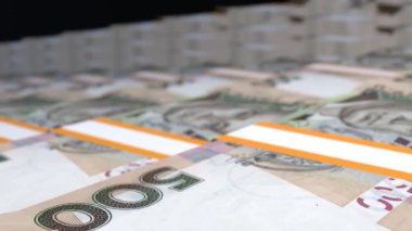 500 Ukrainian hryvnia money composition. Financial background. Many banknotes and wads of money. Business or economy concept. Cash.