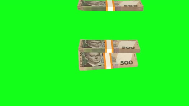 500 Ukrainian Hryvnia Money Composition Financial Background Many Banknotes Wads — Wideo stockowe