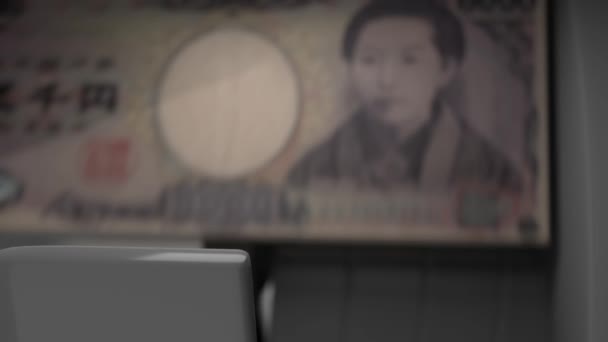 5000 Japanese Yen Cash Dispenser Withdrawal Cash Atm Financial Transaction — 图库视频影像