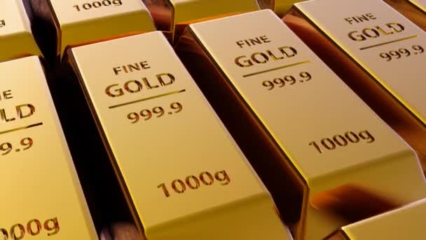 Gold Bars Background Pure Gold — Stock video