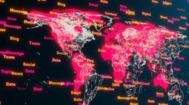 Global business. World map with business terms.