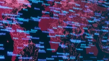 Global business. World map with business terms.