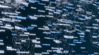 Global business. World map with business terms.