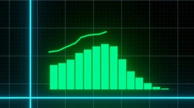 Stock market animated graphic. Stock price chart. Financial and business concept.