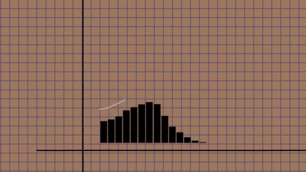 Stock Price Chart Notebook Page Growth Decline Dynamics Creative Financial — Video Stock