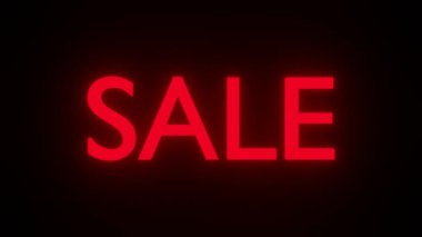 Colorful neon inscription sale on black background. Discount concept suitable for online shopping promotion.