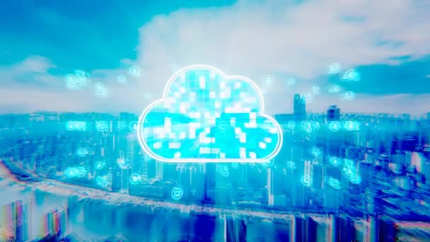 Cloud Technology Internet Technology Communication Modern Background — ストック動画