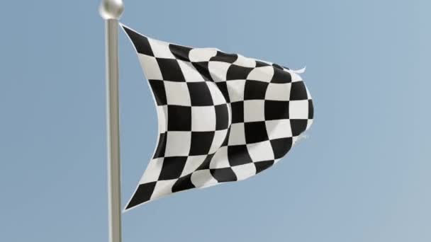 Checkered Racing Flag Start Race Waving Flag Sports Concept — Stockvideo