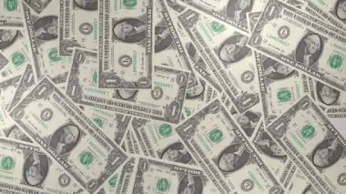 1 US dollar money composition. Financial background. Many banknotes and wads of money. Business or economy concept. Cash.